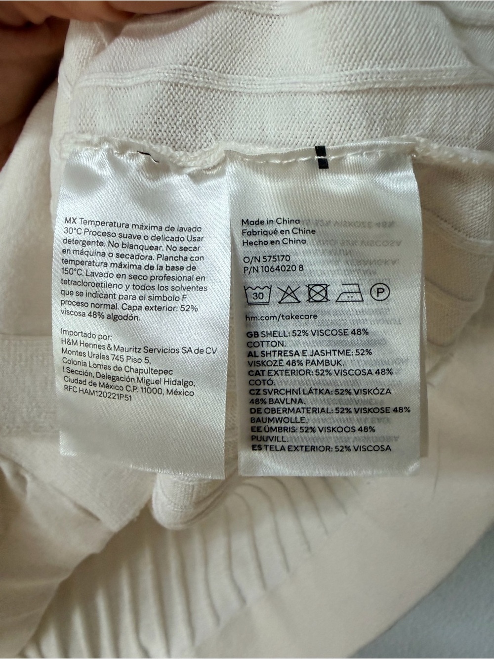 H&M Cream Regular-Fit Rib-Knit Button-Up Shirt - Size Medium - Picture 8 of 14